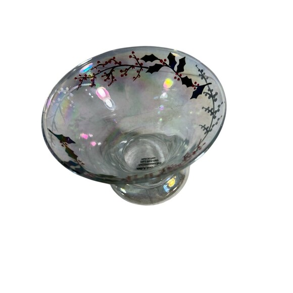 Bath & Body Works Christmas Holly Iridescent Glass Hurricane Candle Holder - Picture 5 of 8